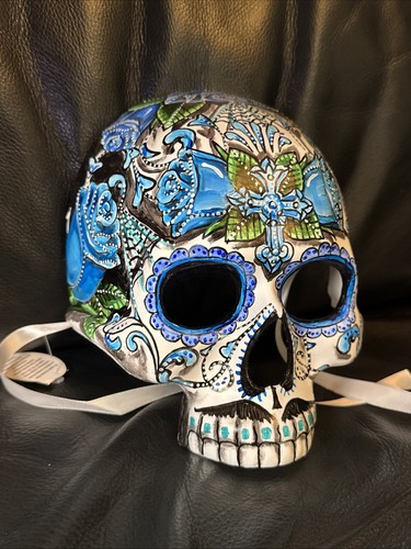 Maschera mezzo teschio - teschio, blu