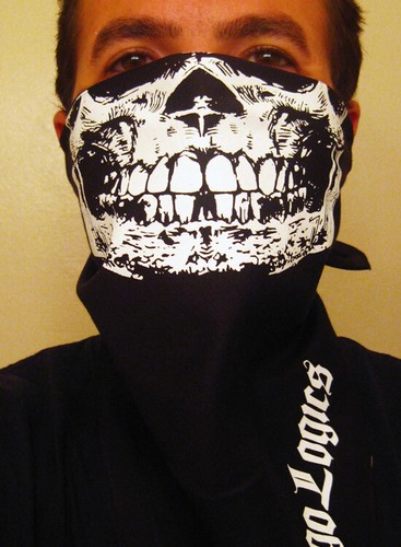 Mezzo teschio bianco bandana - bianco,