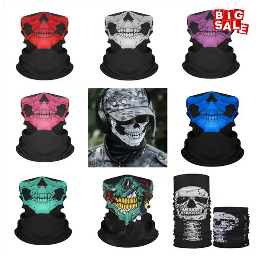 Maschera mezza faccia teschio