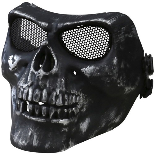Maschera teschio mezza faccia - mezza,