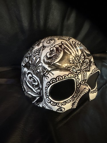 Maschera mezzo teschio barba - maschera,