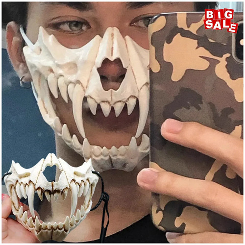 Maschera teschio festa denti
